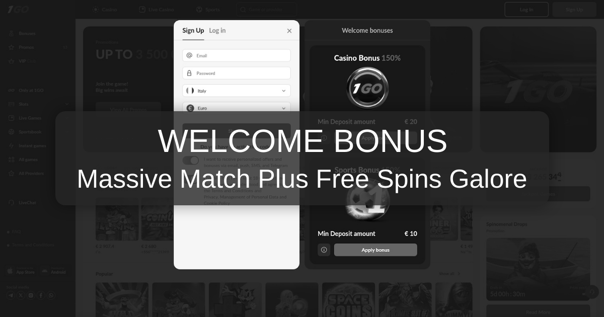 1Go Casino - Premier Slots | Quick Withdrawals